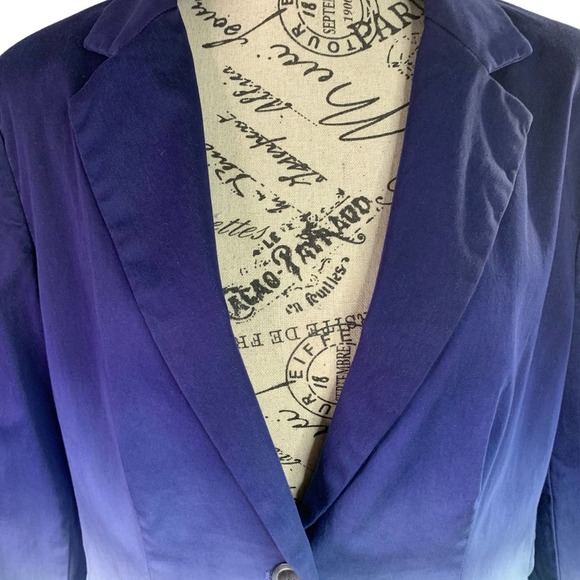 Boston Proper Womens Jacket Blazer Blue Ambre Polyester Lining US size 10 (M) - Picture 2 of 11